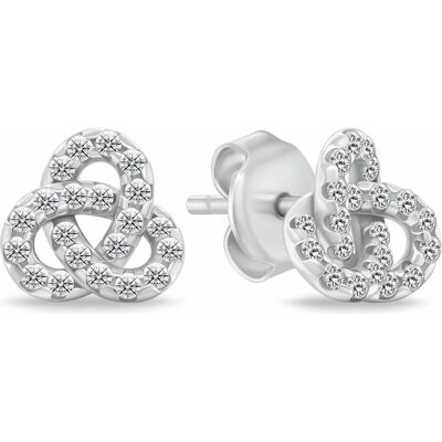 Brilio, Ohrringe, Silver - Silver Triquetra earrings with cubic zirconia EA1172W, (Silber) Brilio, Ohrringe, Silver - Silver Triquetra earrings with cubic zirconia EA1172W, (Silber)