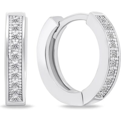 Brilio, Ohrringe, Silver - Silver hoop earrings with zircons EA668W, (Silber) Brilio, Ohrringe, Silver - Silver hoop earrings with zircons EA668W, (Silber)