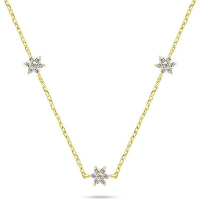 Brilio, Halsschmuck, Silver - Charming gold plated necklace with zircons NCL109Y, (Silber, Vergoldet) Brilio, Halsschmuck, Silver - Charming gold plated necklace with zircons NCL109Y, (Silber, Vergoldet)