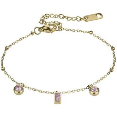 Emily Westwood, Armschmuck, - Gold-plated bracelet with light pink zircons Gabrielle EWB24002G Emily Westwood, Armschmuck, - Gold-plated bracelet with light pink zircons Gabrielle EWB24002G