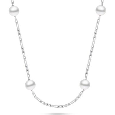 Brilio, Halsschmuck, Silver - Silver necklace with Majorica pearls NCL140W Brilio, Halsschmuck, Silver - Silver necklace with Majorica pearls NCL140W