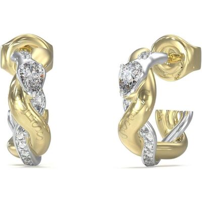 Guess Ohrringe, - Fashionable bicolor earrings with zircons Twist JUBE05065JWYGRHT/U Guess Ohrringe, - Fashionable bicolor earrings with zircons Twist JUBE05065JWYGRHT/U