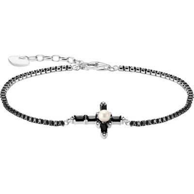 Thomas Sabo, Armschmuck, Armband Cross Romance, (19 cm, 925 Sterling Silber, Süsswasserzuchtperle) Thomas Sabo, Armschmuck, Armband Cross Romance, (19 cm, 925 Sterling Silber, Süsswasserzuchtperle)