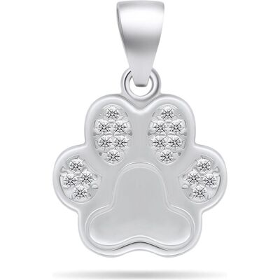 Brilio, Kettenanhänger, Silver - Playful silver pendant with zircons Paw PT63W Brilio, Kettenanhänger, Silver - Playful silver pendant with zircons Paw PT63W