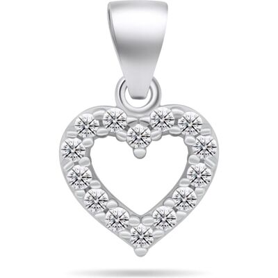 Brilio, Kettenanhänger, Silver - Sparkling silver pendant with zircons Small heart PT86W, (Silber) Brilio, Kettenanhänger, Silver - Sparkling silver pendant with zircons Small heart PT86W, (Silber)