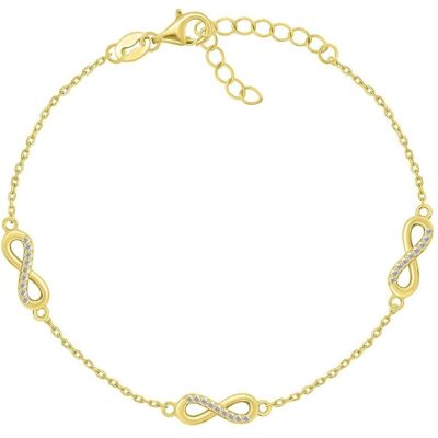 Brilio, Armschmuck, Silver - Stylish gold-plated bracelet with zircons Infinity BRC179Y, (Silber) Brilio, Armschmuck, Silver - Stylish gold-plated bracelet with zircons Infinity BRC179Y, (Silber)