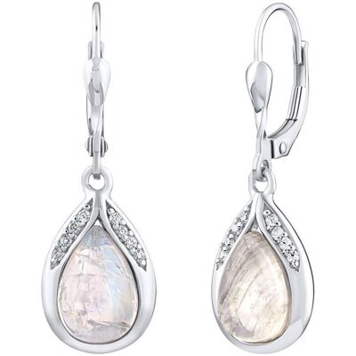 Silvego, Ohrringe, Silver dangle earrings with genuine Moonstone JST13327EMS, (Moonstone, Silber) Silvego, Ohrringe, Silver dangle earrings with genuine Moonstone JST13327EMS, (Moonstone, Silber)