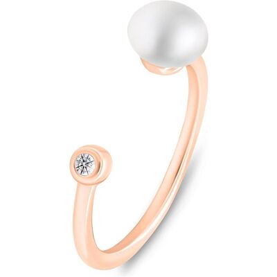 Brilio, Ring, Silver - Delicate bronze ring with real pearl RI103R - Circuit: 55 mm, (55, 925 Silber) Brilio, Ring, Silver - Delicate bronze ring with real pearl RI103R - Circuit: 55 mm, (55, 925 Silber)