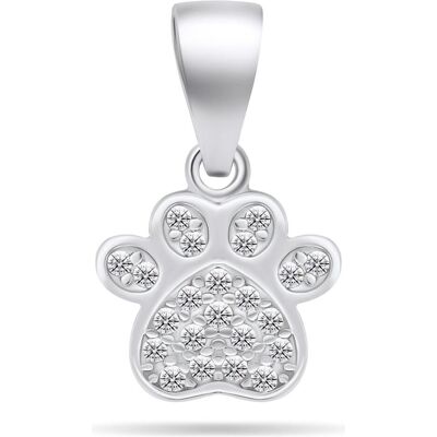 Brilio, Kettenanhänger, Silver - Charming silver pendant with zircons Paw PT85W, (Silber) Brilio, Kettenanhänger, Silver - Charming silver pendant with zircons Paw PT85W, (Silber)