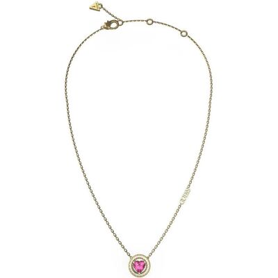Guess Halsschmuck, - Modische vergoldete Halskette mit rosa Kristall M'ama Non M'ama JUBN04667JWYGFCT/U Guess Halsschmuck, - Modische vergoldete Halskette mit rosa Kristall M'ama Non M'ama JUBN04667JWYGFCT/U