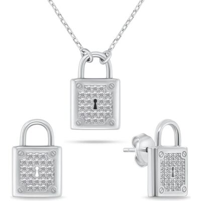Brilio, Schmuck Set, Silver Silver Set Of Charming Jewelry With Zircons Set281w Earrings, Necklace, Silber, (Silber) Brilio, Schmuck Set, Silver Silver Set Of Charming Jewelry With Zircons Set281w Earrings, Necklace, Silber, (Silber)