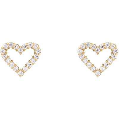 Daniel Wellington, Ohrringe, - Gold-plated earrings Heart with cubic zirconia Mirelle DW00401608, (Edelstahl) Daniel Wellington, Ohrringe, - Gold-plated earrings Heart with cubic zirconia Mirelle DW00401608, (Edelstahl)