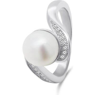 Brilio, Ring, Silver - Charming silver ring with real pearl RI061W - Circuit: 56 mm, (56, 925 Silber) Brilio, Ring, Silver - Charming silver ring with real pearl RI061W - Circuit: 56 mm, (56, 925 Silber)