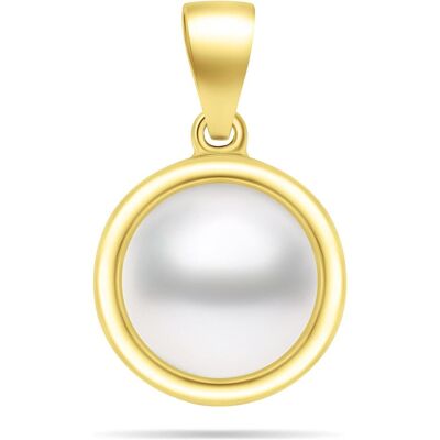 Brilio, Kettenanhänger, Silver - Minimalist Gold Plated Genuine Pearl Pendant PT89Y, (Silber) Brilio, Kettenanhänger, Silver - Minimalist Gold Plated Genuine Pearl Pendant PT89Y, (Silber)