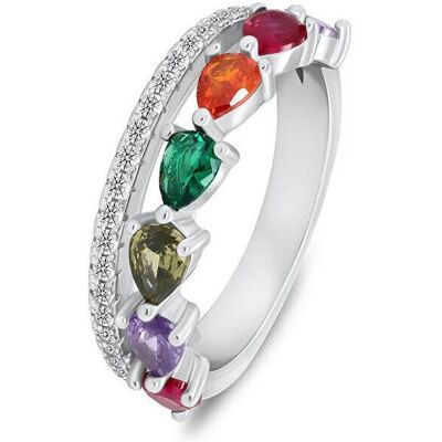 Brilio, Ring, Silver - Beautiful gold-plated ring with real pearl and zircons RI062Y - Circuit: 60 mm, (60) Brilio, Ring, Silver - Beautiful gold-plated ring with real pearl and zircons RI062Y - Circuit: 60 mm, (60)