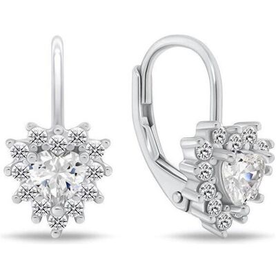 Brilio, Ohrringe, Silver dangle earrings Hearts with zircons EA1266W, (Silber) Brilio, Ohrringe, Silver dangle earrings Hearts with zircons EA1266W, (Silber)
