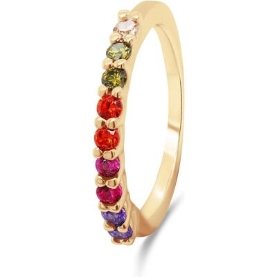 Brilio, Ring, Silver - Decent gold-plated ring with colored zircons RI063Y - Circuit: 54 mm, (54) Brilio, Ring, Silver - Decent gold-plated ring with colored zircons RI063Y - Circuit: 54 mm, (54)