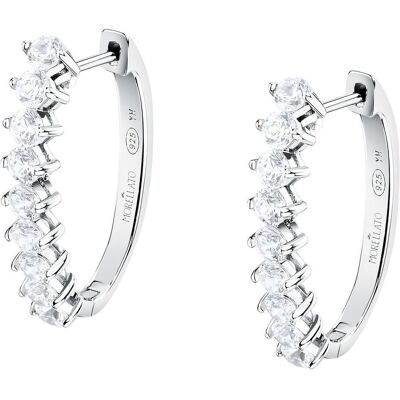 Morellato, Ohrringe, - Silver oval earrings with cubic zirconia Tesori SAIW265, (Silber) Morellato, Ohrringe, - Silver oval earrings with cubic zirconia Tesori SAIW265, (Silber)
