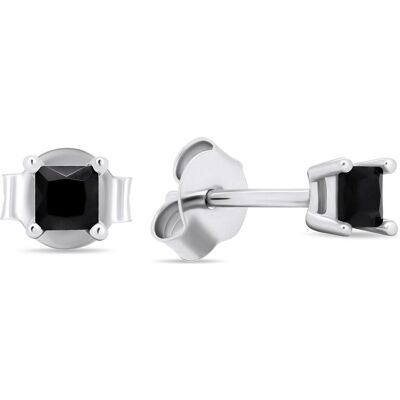 Brilio, Ohrringe, Silver - Silver stud earrings withack zircons EA592WBC, (Silber) Brilio, Ohrringe, Silver - Silver stud earrings withack zircons EA592WBC, (Silber)