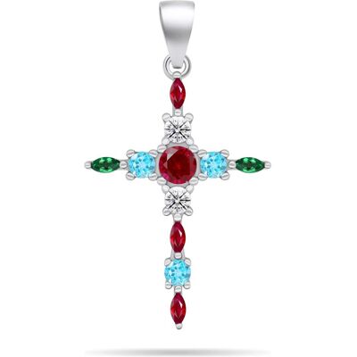 Brilio, Kettenanhänger, Silver - Original silver pendant Cross PT87WRBW, (Silber) Brilio, Kettenanhänger, Silver - Original silver pendant Cross PT87WRBW, (Silber)