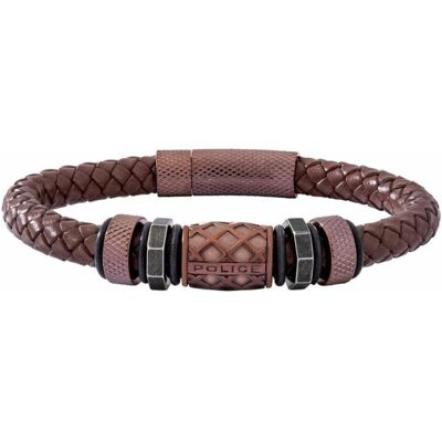 Police, Armschmuck, - Men's leather bracelet Longford Copper PJ26458BLC-02, (20 cm, Leder) Police, Armschmuck, - Men's leather bracelet Longford Copper PJ26458BLC-02, (20 cm, Leder)