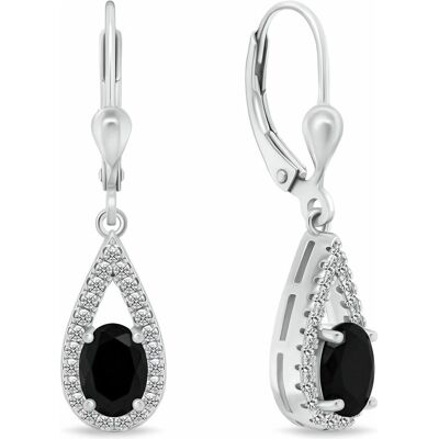 Brilio, Ohrringe, Silver - Charming silver earrings withack zircons EA446WBC, (Silber) Brilio, Ohrringe, Silver - Charming silver earrings withack zircons EA446WBC, (Silber)
