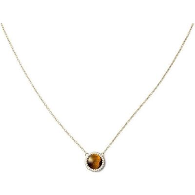 Daniel Wellington, Halsschmuck, Beautiful Gold-Plated Necklace With Tiger Eye And Crystals Audrey Dw00401445 Daniel Wellington, Halsschmuck, Beautiful Gold-Plated Necklace With Tiger Eye And Crystals Audrey Dw00401445