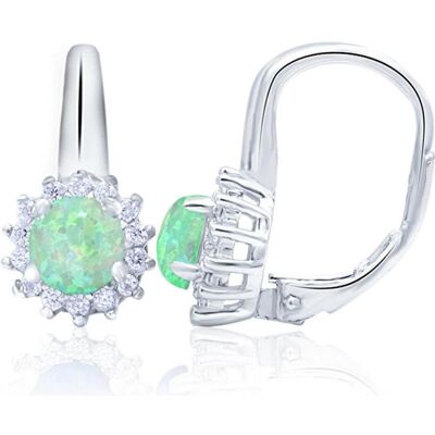 Beneto, Ohrringe, Silver earrings with opalescent crystals AGUC1206 (L), (Silber) Beneto, Ohrringe, Silver earrings with opalescent crystals AGUC1206 (L), (Silber)