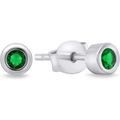 Brilio, Ohrringe, Silver - Timeless silver earrings with green zircons EA609WG, (Silber) Brilio, Ohrringe, Silver - Timeless silver earrings with green zircons EA609WG, (Silber)