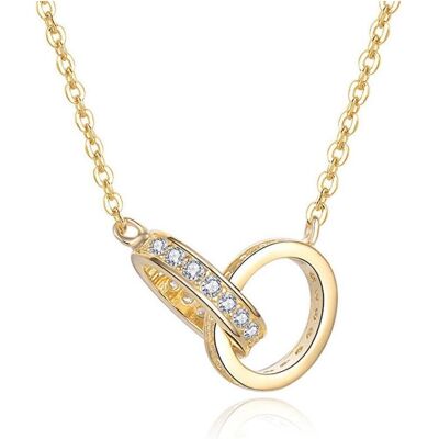 Beneto, Halsschmuck, Gold-plated necklace with connected rings AGS1229 / 47-GOLD (L), (Gold) Beneto, Halsschmuck, Gold-plated necklace with connected rings AGS1229 / 47-GOLD (L), (Gold)