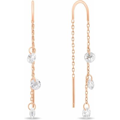 Brilio, Ohrringe, Silver - Bronze chain earrings with zircons EA895R, (Bronze, Silber) Brilio, Ohrringe, Silver - Bronze chain earrings with zircons EA895R, (Bronze, Silber)
