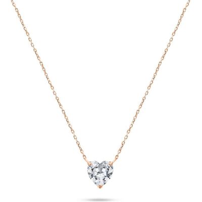 Brilio, Halsschmuck, Silver - Sparkling Gold Plated Heart Necklace NCL53Y, (Silber) Brilio, Halsschmuck, Silver - Sparkling Gold Plated Heart Necklace NCL53Y, (Silber)