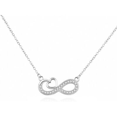 Agato, Halsschmuck, Infinity Love Romantic Silver Necklace AGS1573/47, (Silber) Agato, Halsschmuck, Infinity Love Romantic Silver Necklace AGS1573/47, (Silber)