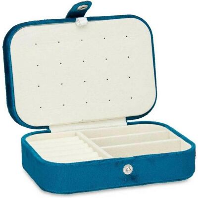 Gift, Uhrenbox + Schmuckaufbewahrung, Jewelry box Blue Velvet (16,2 x 6 x 11,5 cm) (12 Units), Mehrfarbig Gift, Uhrenbox + Schmuckaufbewahrung, Jewelry box Blue Velvet (16,2 x 6 x 11,5 cm) (12 Units), Mehrfarbig
