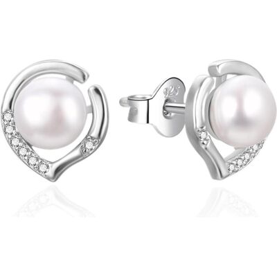 Agato, Ohrringe, - Silver earrings with genuine freshwater pearl AGT-E240PW-P, (Silber) Agato, Ohrringe, - Silver earrings with genuine freshwater pearl AGT-E240PW-P, (Silber)