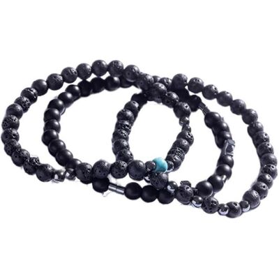 Marc Armschmuck, Malone - Set of three beaded bracelets with mineral stones MCGB5089 Marc Armschmuck, Malone - Set of three beaded bracelets with mineral stones MCGB5089