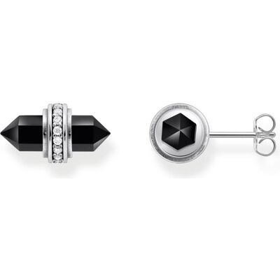 Thomas Sabo, Ohrringe, Ohrstecker mit schwarzem Onyx Kristall Silber, (925er Silber) Thomas Sabo, Ohrringe, Ohrstecker mit schwarzem Onyx Kristall Silber, (925er Silber)