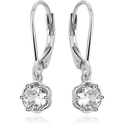 Beneto, Ohrringe, Flattering silver earrings with clear zirconia AGUC3340-W, (Silber) Beneto, Ohrringe, Flattering silver earrings with clear zirconia AGUC3340-W, (Silber)