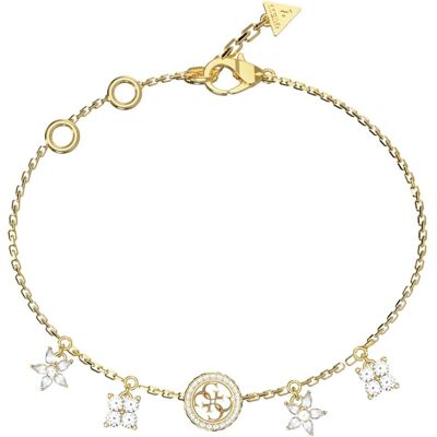 Guess Armschmuck, Secret Garden Flower Charms Bracelet, (Edelstahl, Glas, Zirkonia) Guess Armschmuck, Secret Garden Flower Charms Bracelet, (Edelstahl, Glas, Zirkonia)