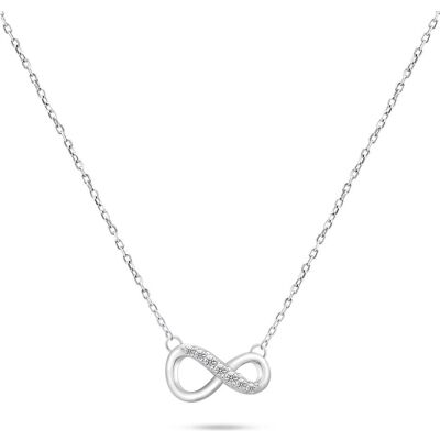 Brilio, Halsschmuck, Silver - Fashion Silver Infinity Necklace with Zircons NCL76W, (925 Silber) Brilio, Halsschmuck, Silver - Fashion Silver Infinity Necklace with Zircons NCL76W, (925 Silber)
