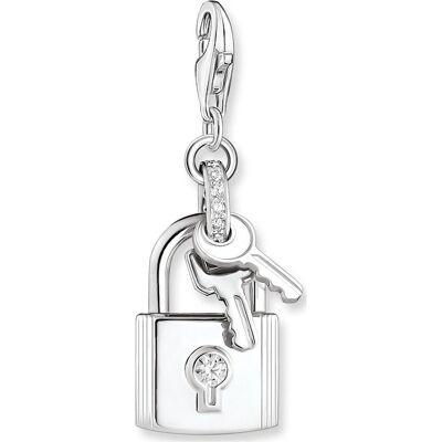 Thomas Sabo, Kettenanhänger, Charm-Anhänger Schloss mit Schlüssel silber, (925er Silber) Thomas Sabo, Kettenanhänger, Charm-Anhänger Schloss mit Schlüssel silber, (925er Silber)