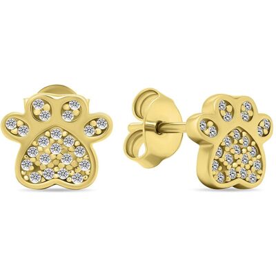 Brilio, Ohrringe, Silver - Playful gold-plated earrings with clear zircons Paws EA590Y, (Silber) Brilio, Ohrringe, Silver - Playful gold-plated earrings with clear zircons Paws EA590Y, (Silber)