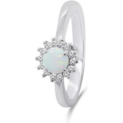 Brilio, Ring, Silver - Beautiful silver ring with opal and zircons RI056W - Circuit: 54 mm, (54) Brilio, Ring, Silver - Beautiful silver ring with opal and zircons RI056W - Circuit: 54 mm, (54)