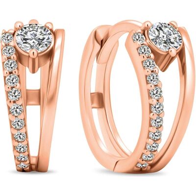 Brilio, Ohrringe, Silver - Dazzling round bronze earrings with zircons EA503R Brilio, Ohrringe, Silver - Dazzling round bronze earrings with zircons EA503R