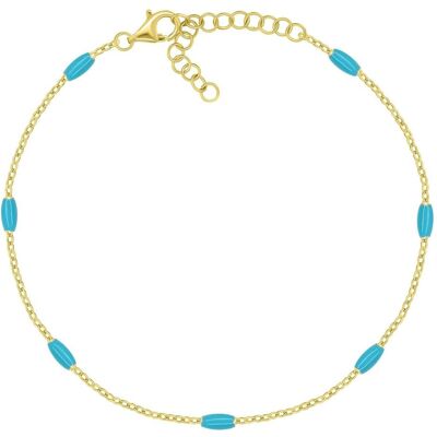 Brilio, Armschmuck, Silver - Gold-plated bracelet with turquoise beads BRC228YTQ Brilio, Armschmuck, Silver - Gold-plated bracelet with turquoise beads BRC228YTQ