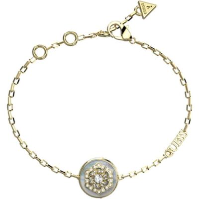 Guess Armschmuck, - Stylish gold-plated La Fleur bracelet JUBB04549JWYG - Length: 14.5 cm, (14.50 cm, Edelstahl) Guess Armschmuck, - Stylish gold-plated La Fleur bracelet JUBB04549JWYG - Length: 14.5 cm, (14.50 cm, Edelstahl)