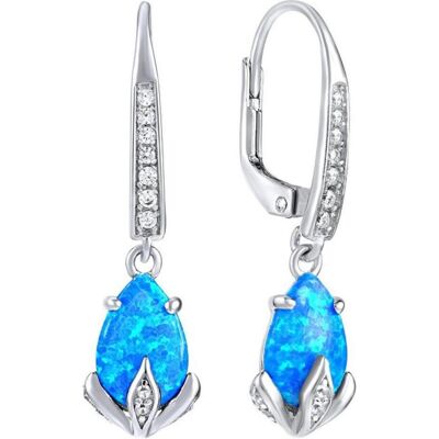 Silvego, Ohrringe, Silver earrings withue synthetic opal JJJE1267B, (Silber) Silvego, Ohrringe, Silver earrings withue synthetic opal JJJE1267B, (Silber)