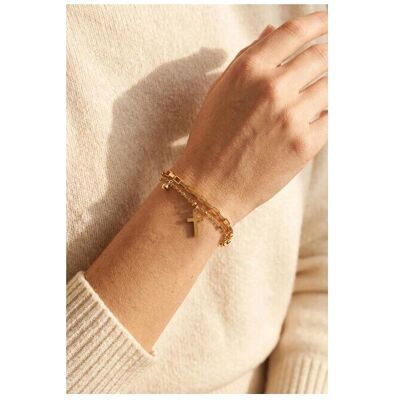 Marc Armschmuck, Malone - Gold-plated double bracelet Leaf Gold MCB260614G Marc Armschmuck, Malone - Gold-plated double bracelet Leaf Gold MCB260614G