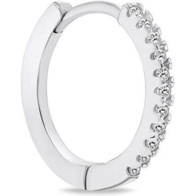Brilio, Ohrringe, Single silver hoop earring with zircons EA1281W, (Silber) Brilio, Ohrringe, Single silver hoop earring with zircons EA1281W, (Silber)