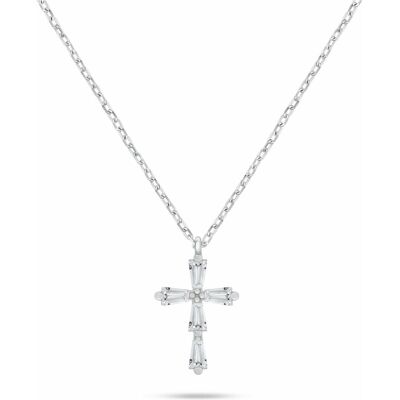Brilio, Halsschmuck, Silver - Dazzling Silver Cross Necklace NCL198W, (Silber) Brilio, Halsschmuck, Silver - Dazzling Silver Cross Necklace NCL198W, (Silber)